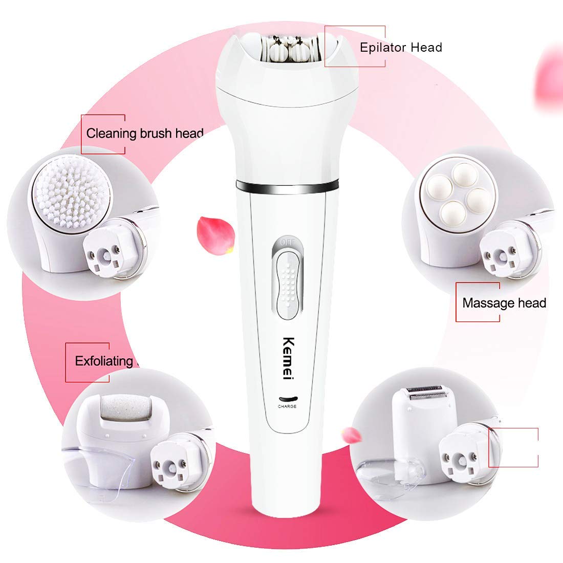 Browns – 5 in 1 Beauty Tools Kit – Epilator, Cleansing Brush, Massager, Lady Shaver, Callus Remover – Model: BS-2199