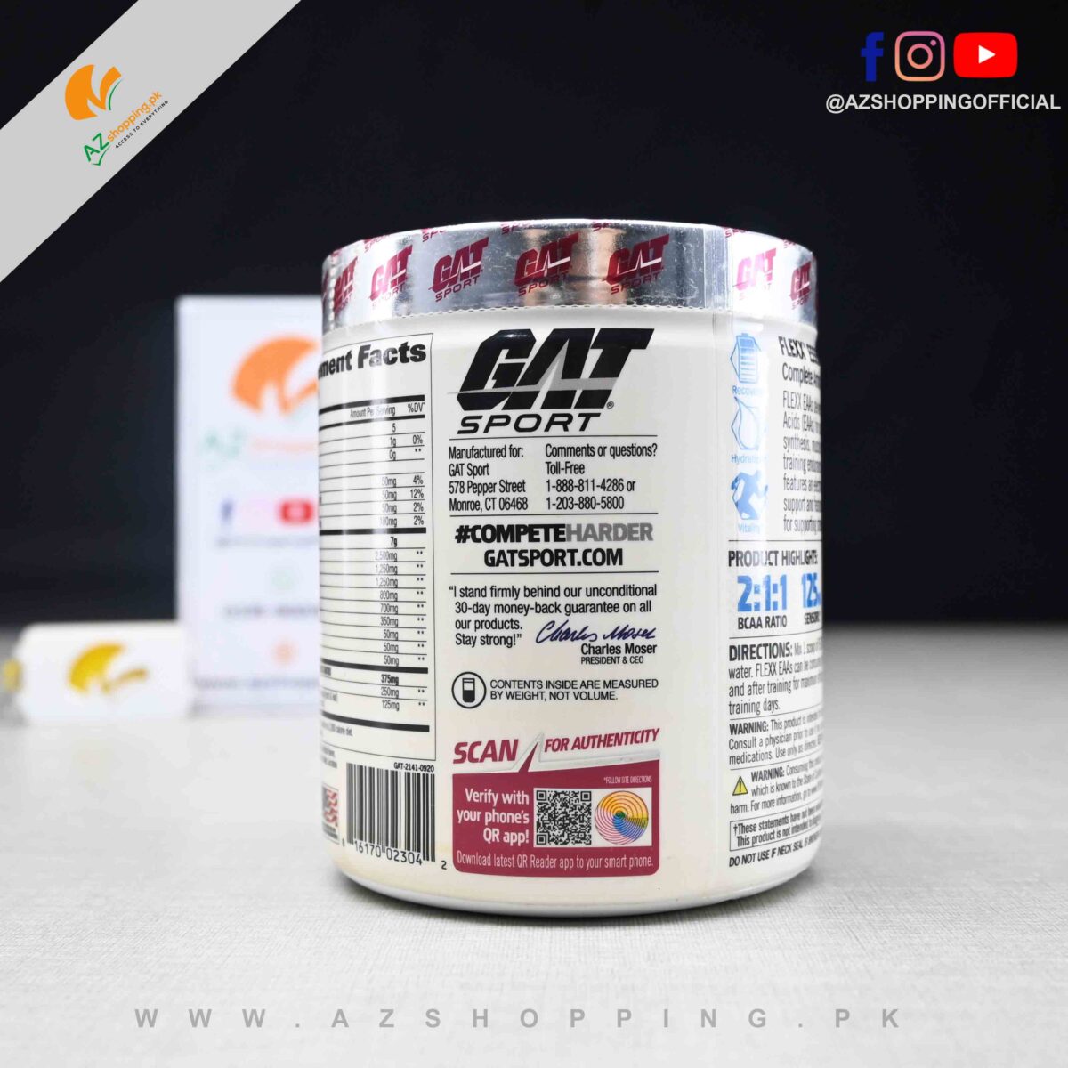 GAT Sport – Flexx EAAs + Hydration – Advance Essential Amino Acids with BCAAs - 30 Servings