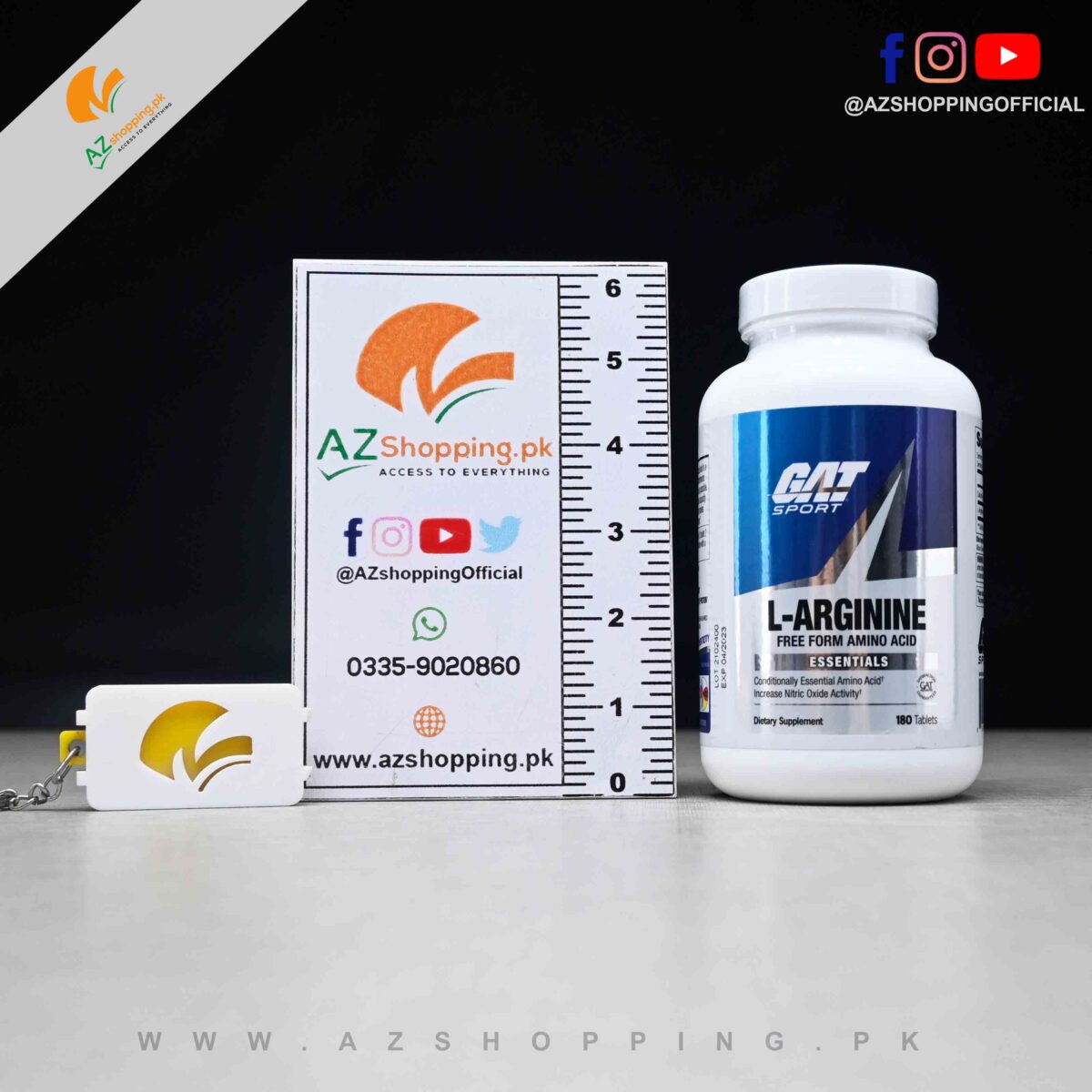 GAT Sport – L-Arginine Free Form Amino Acid – Essentials – 180 Tablets