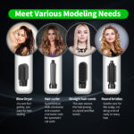 5 in 1 – Hair straightener, Curler, Dryer, Smooth Comb, Cylinder Round Bristles Comb Hair Styler Set 1000W - Model: TP-5+1