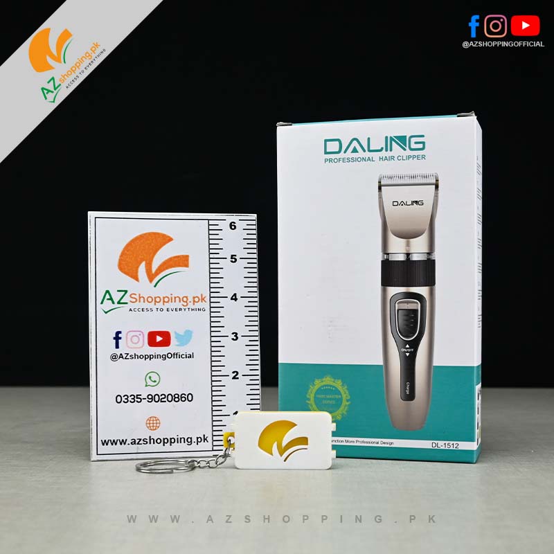 Daling – Professional Electric Hair Clipper, Trimmer, Groomer & Shaver Machine with Stainless Steel Blade, Adjustable Gear 0.8mm to 2.0mm – Model: DL-1512