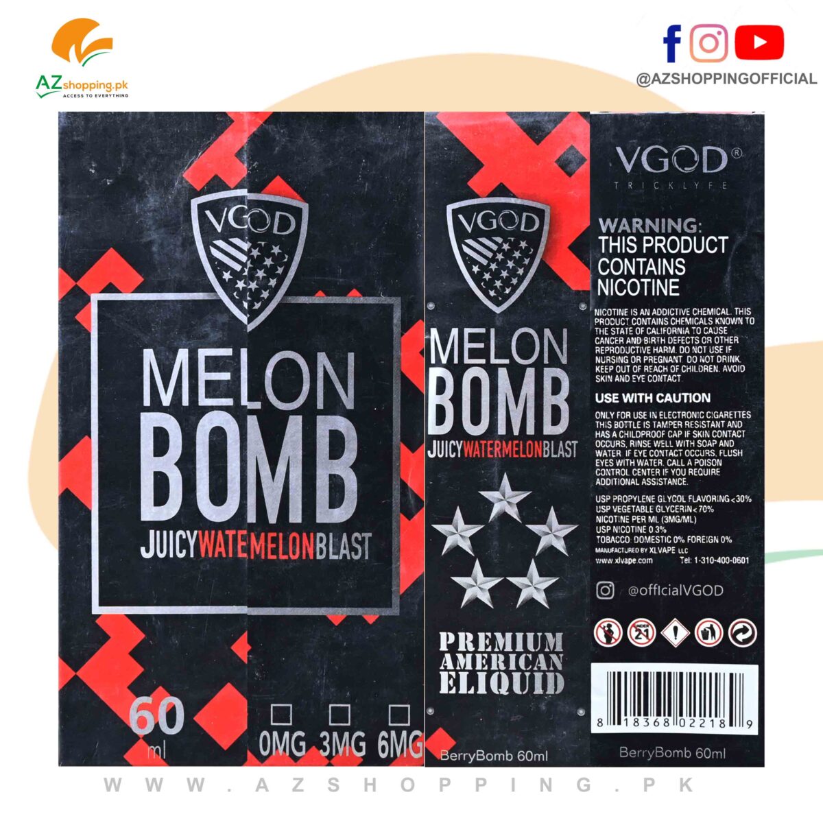 VGOD – Melon Bomb Juicy Watermelon Blast – E-Liquid Vape Flavor 60ml
