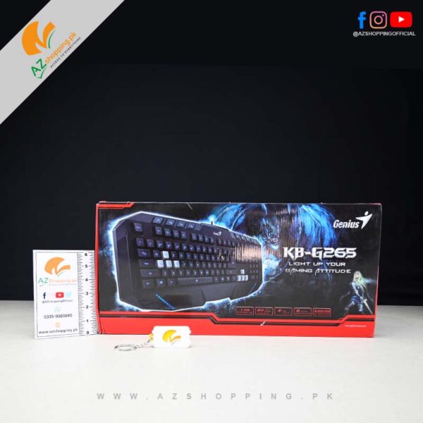 Genius – LED Backlight Gaming Keyboard Full Size Qwerty 105 Keys & 8 Hot-Keys – Model: KB-G265