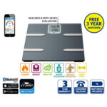 Crane – Bluetooth Diagnostic Smart Scale Connect with Mobile & Tablets – Measurement of 6 Body-based evaluations: Weight, Body Fat, Water %, Muscle %, Bone Mass, Body Mass Index (Calorie) – Weight Capacity: 180 kg