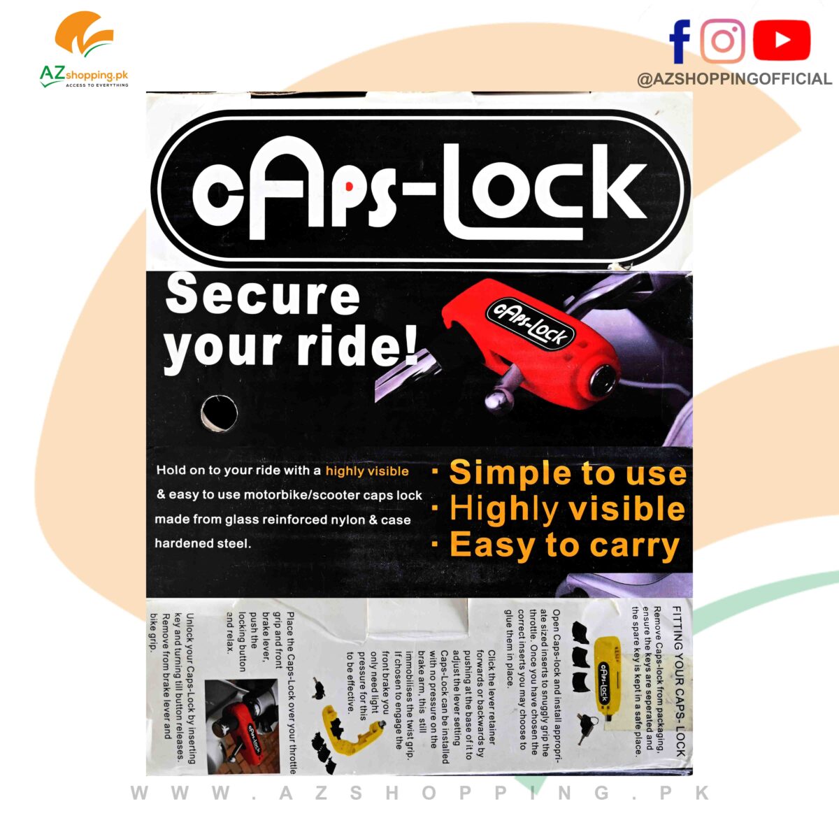 Caps-Lock Motorcycle Scooter Bike Handlebar Throttle Grip Lock Security locks – Secure Your Ride