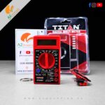 Titan – LCD Digital Multi Meter for Measuring AC & DC 750/1000V Voltage Voltmeter, DC Ampere, Current, Resistor (ohm), Diode, Transistor (hFE), Buzzer, Square Wave Output, Temperature, Battery Tester, – Model: DT-830D