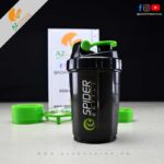 4 in 1 – 500ml Gym Protein Shaker BPA Bottle with Blender Spring Ball Mixer & 3 Twist-on Storage Container Cups