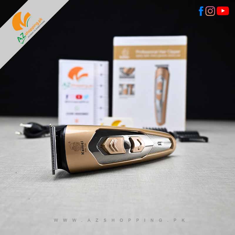 Kemei – Professional Electric Hair Clipper, Trimmer, Groomer & Shaver Machine with Titanium Alloy Blade – AC/Rechargeable - Model: Km-756