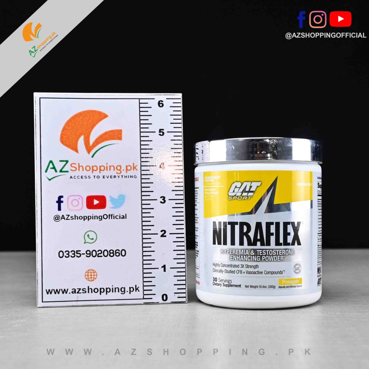 GAT SPORT – NITRAFLEX – Hyperemia & Testosterone Enhancing Powder – Pre-Workout - 30 Servings
