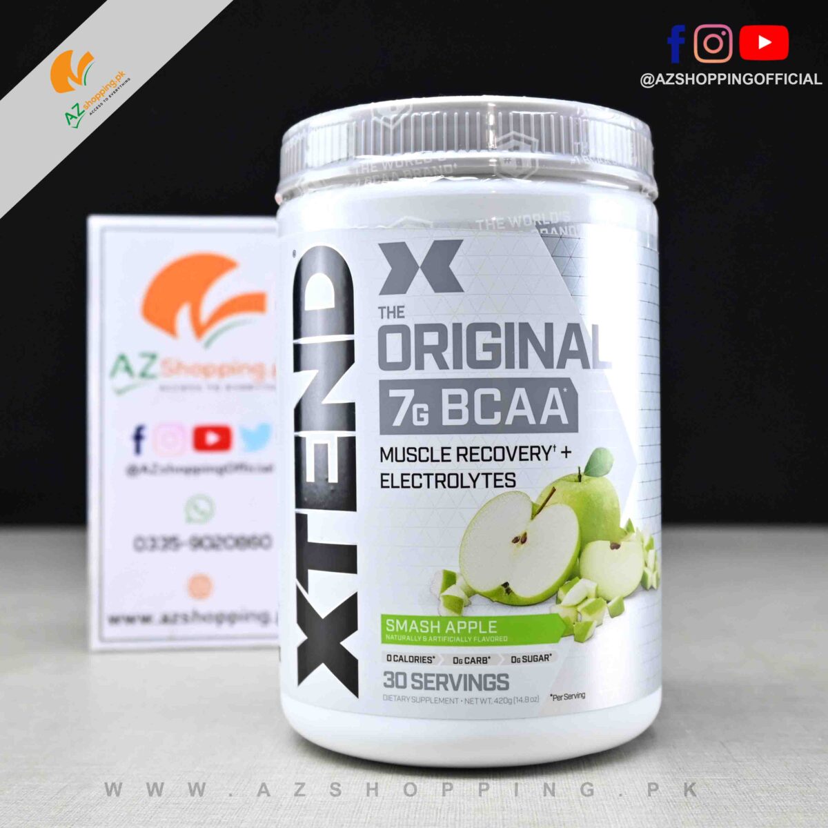 Xtend – The Original 7G BCAA Powder - Muscle Recovery + Electrolytes (Hydrate) with ZERO Calories/Carbs/Sugar - 30 Servings