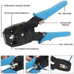 5 in1 - Crimper Internet Network Cable Crimping Plier, Cutter & Puncher with Wire Stripper Knifer for (RJ45 8P8C, RJ12 6P6C, RJ11 4P4C) PC Ethernet LAN Networking Tool Kit - Compatible with CAT5 CAT5e CAT6 CAT7 Plug