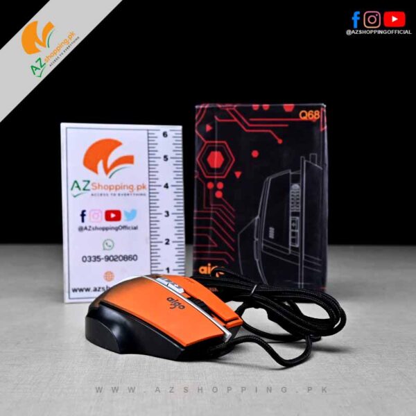 Aigo – 7 Keys USB Wired Gaming Mouse with Exterior RGB Light & DPI 800/2000/3200/4800 – Model: Q68