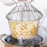 Chef Basket Foldable Stainless Steel Net – 12 in 1 Kitchen Tool for Steamer, Boiler, Stainer, & Frying