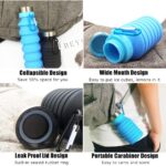 Collapsible Spiral Retractable Folding Water Bottle - Silicone Portable Leakproof BPA Free FDA Approved Water Bottle with Carabiner for Travel Gym Camping Hiking – 500ml