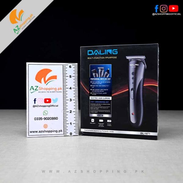 Daling – 3 in 1 Rechargeable Men’s Grooming Kit Hair Clipper, Razor (Shaver), Nose Trimmer Stainless Steel – Model: DL-1071
