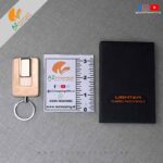 Flameless Electric Dual Arc Plasma Lighter Cigar/Cigarette – Smoking Set with Keychain– Windproof – USB Rechargeable LED Battery Indicator