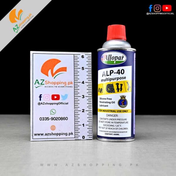 Allopar – ALP-40 Multipurpose – Silicone Free Penetrating Oil Lubricant (For Industrial Use Only) – 400ml