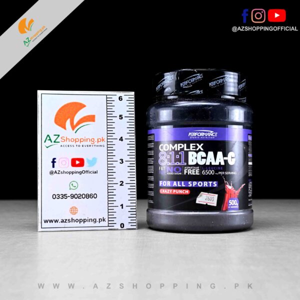 Performance Sports Nutrition – Complex 8:1:1 BCAA-C with Fat Free & No Added Sugar For All Sports – 500g (41 Servings)