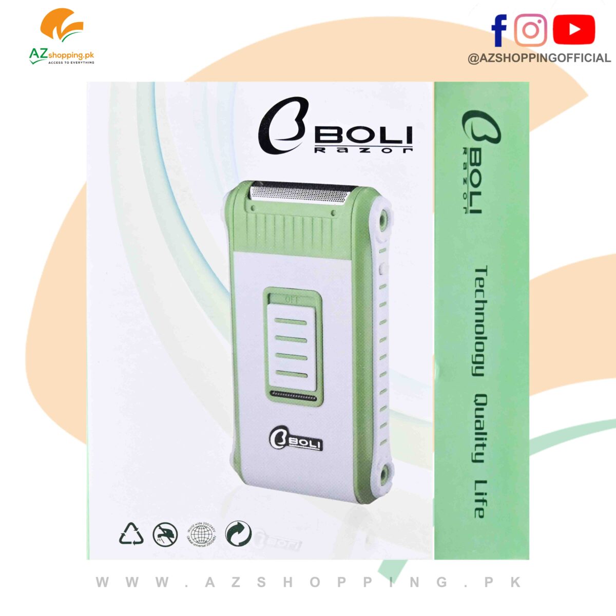 Boli Razor Rechargeable Shaver Machine with Mini Trimmer – Model: RSCW-008