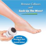 Callus Remover with Built-in Vacuum - Heel Dead Skin Scrapper To Remove Dead Skin From Feet with 2 Speeds & Includes Emery Pad and Buffing Pad – Over 2000/RPMS