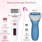 Electric Callus Remover with Digital Display, LED Light & 3 Heads (Fine/Medium/Rough) To Remove Heel Cracked, Dry & Thick Skin – Whole Body Wash/Led Power Display/2-Speed Power Adjustment – Model: ZCA018
