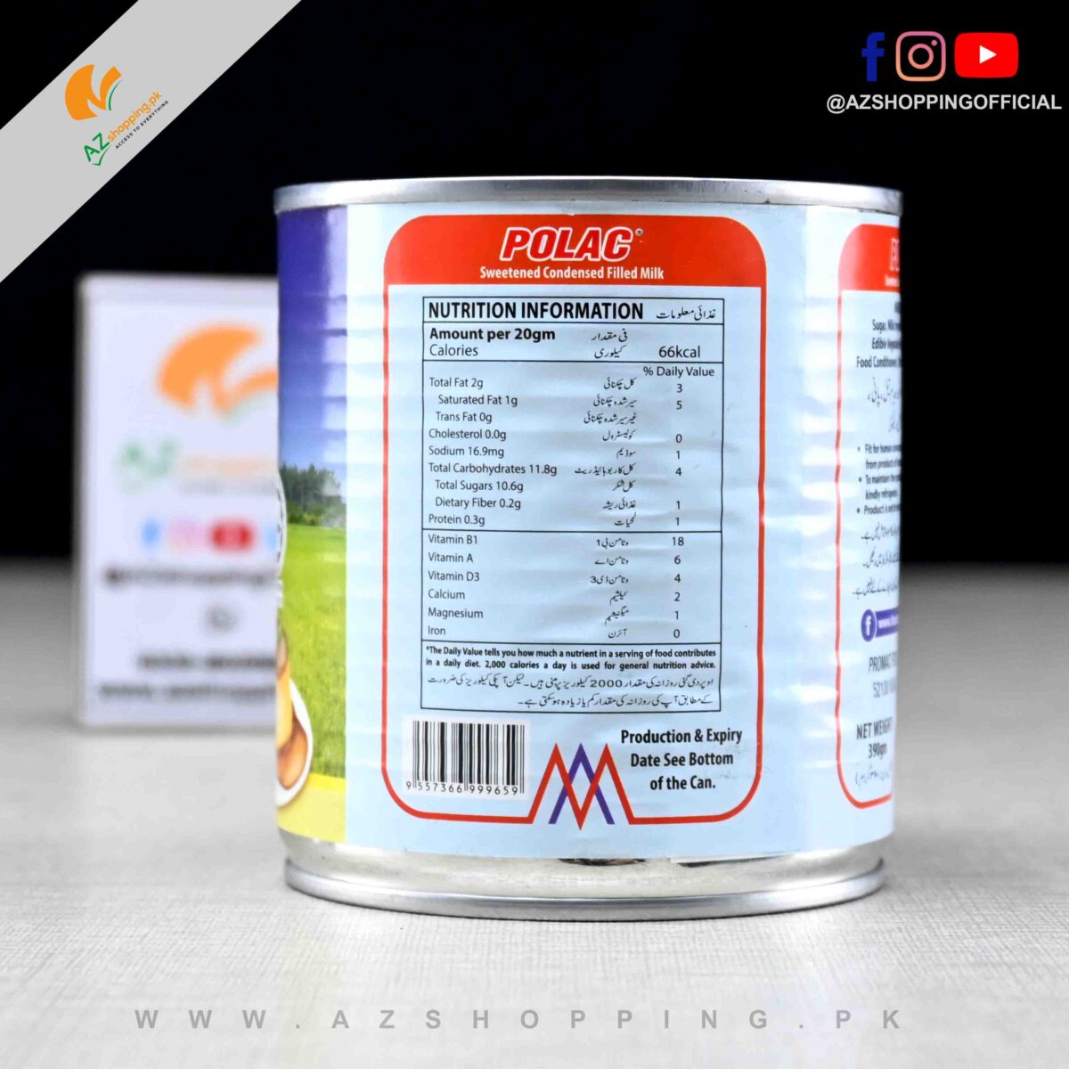 Polac – Sweetened Condensed Filled Milk – Net Weight: 390g