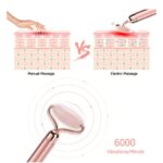 Flawless Contour Micro Vibrating Facial Roller & Under Eyes Stone Roller Massager (Stone: Genuine Rose Quartz)