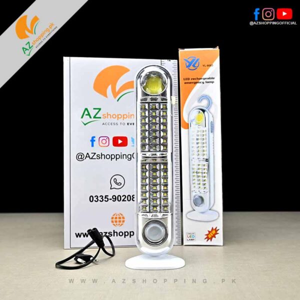 LED Rechargeable Emergency Solar Lamp Light & Torch Flashlight with Handle – Model: YL-8683