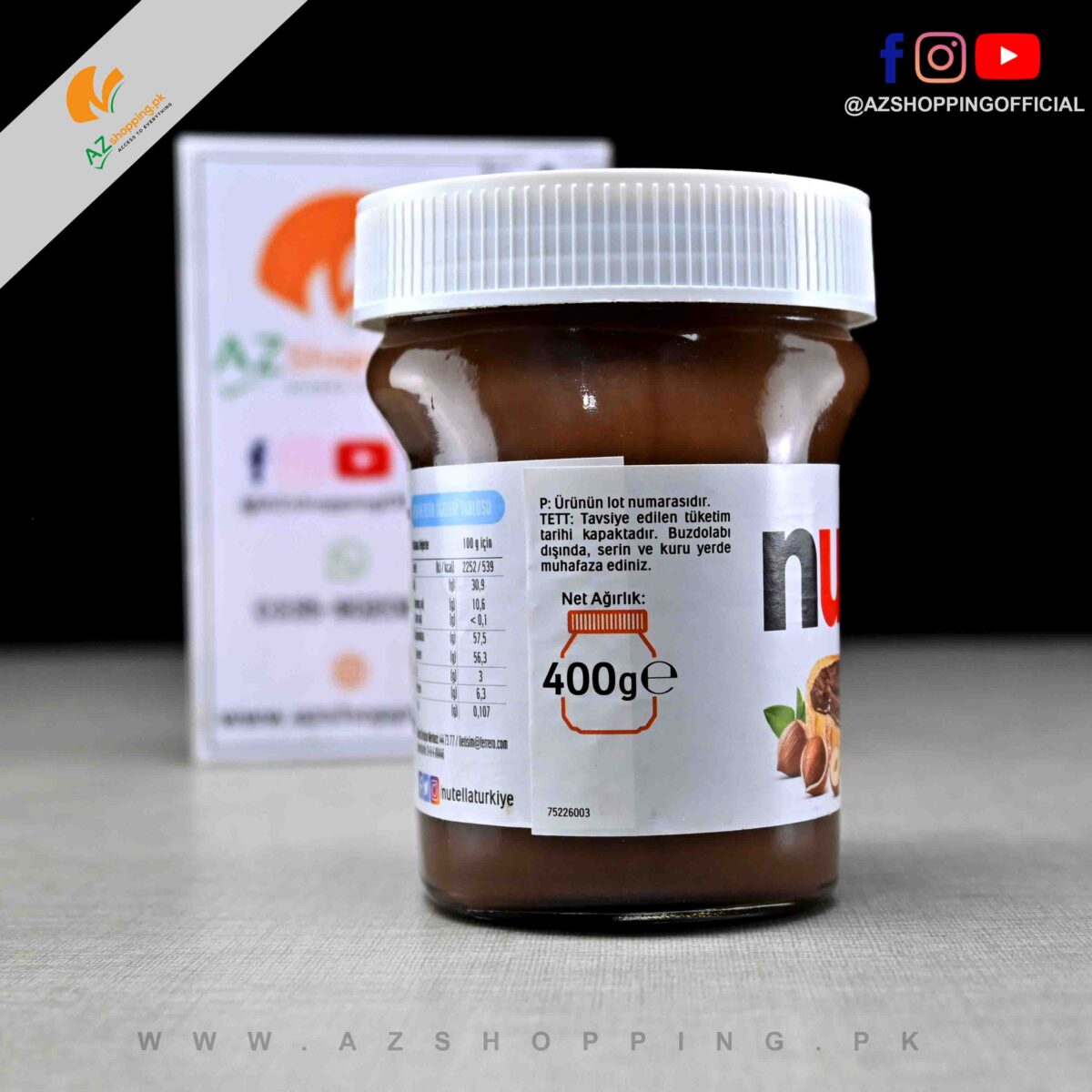 Nutella – Ferrero Chocolate Spread Jar – 400g