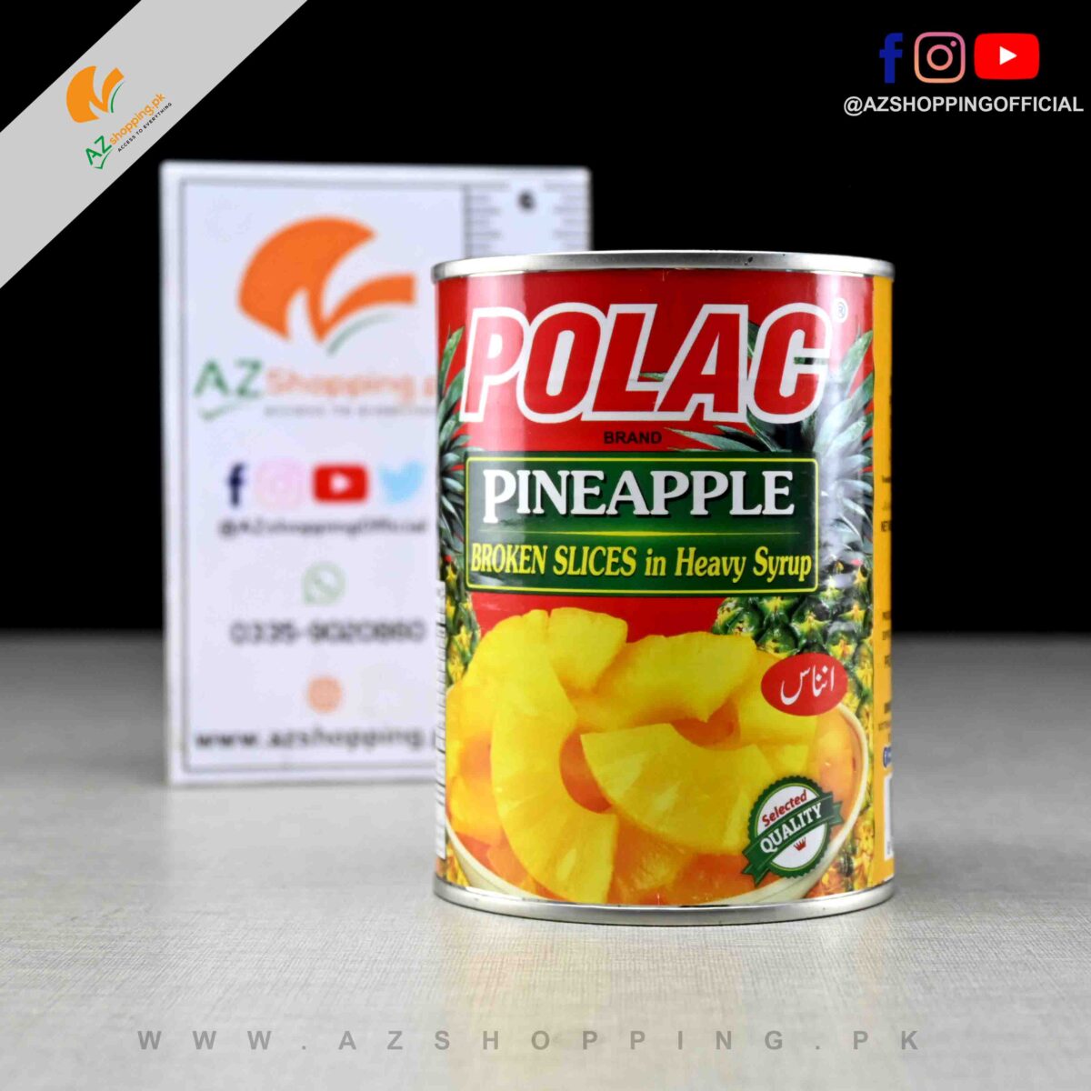 Polac – Pineapple – Broken Slices in heavy Syrup Tin – Net Weight: 565g