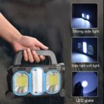 Hurry-Bolt – 4 in 1 Solar Work Light Torch Rechargeable camping emergency Lamp with Brightness Adjustment, Output Function Power Bank for Charging Mobile & Solar Battery Life – Model: HB-6168