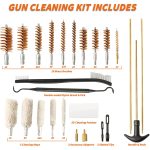28 in 1 – Universal Gun Firearm Cleaning Kit with Aluminum Briefcase For All Types of Guns, Pistols, Shotguns & Rifle