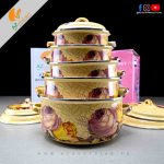 5 Pcs Pots Ceramic Cooking Set Casserole Enamel Pots Set 1-5 Ltr – Size: 16/18/20/22/24cm
