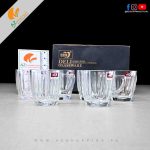 Deli Glassware - Coffee Cup 250ml Glassware Glass Clear Drinking Set – 6 Pieces – Model: ZB202-150