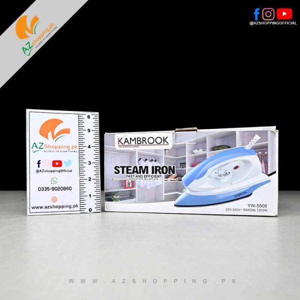 Kambrook – Steam Dry Iron 1200W with Temperature Control, Pilot Light, Wire Sheet & Non-stick Soleplate – Model: YW-5508