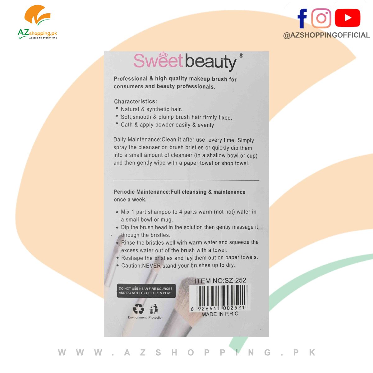 Sweet Beauty – 5 Eye Makeup Brushes Set - Item No: SZ-252