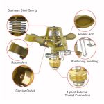 3/4″ Brass Impact Sprinkler Metal with Spike Lawn Grass - 360 Degree Adjustable Rotating Water Nozzle Impulse Sprayer For Water Irrigation/Sprinkler System tools