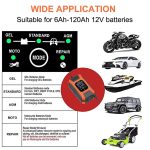 Homeaxe - 12V Smart Quick Charger - 5A Battery Trickle Charger with LCD Screen For Maintainer, Smart/Quick Chargers for Automotive, Car, Motorcycle, Boat, Lawn, Rescue and Recover Batteries- 100V-220V AC to 12V DC