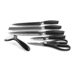 Zepter – 6Pcs Stainless Steel Knife Set – 2 Chief Knife, Slicer Knife, Paring Knife, Peeler & Scissor with Non-Stick Coating – Model: ZP-004