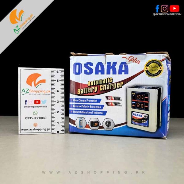 Osaka plus – 12V Automatic Battery Charger 30Amp – Four-Phase Charging - 220V AC to 12V DC