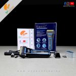 Kemei – Rechargeable Electric Double Shaver Machine with Mini Trimmer & Extra Blades & Outer Foil – Model: KM-2016