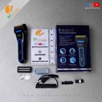 Kemei – Rechargeable Electric Double Shaver Machine with Mini Trimmer & Extra Blades & Outer Foil – Model: KM-2016