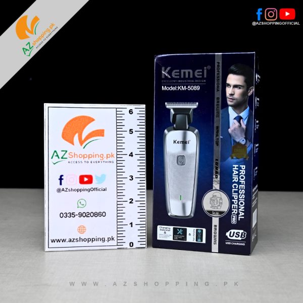 Kemei – Professional Electric Hair Clipper, Trimmer, Groomer & Shaver Machine with Carbon Steel Cutter, two Speed Adjustment, A1 Chip Prevent Hair From Being Stuck – Model: KM-5089