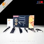 Golden Buffalo – 6Pcs Stainless Steel Knife Set – 2 Chief Knife, Slicer Knife, Paring Knife, Peeler & Scissor with Non-Stick Coating