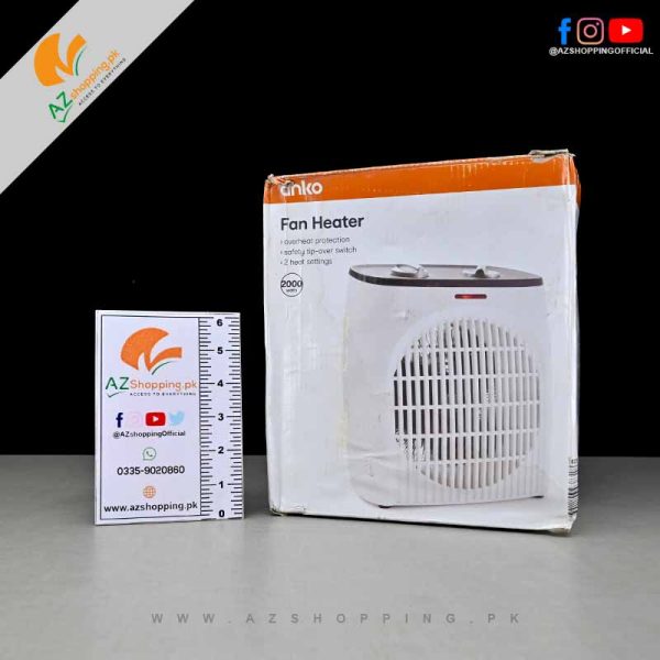 Anko – Fan Heater Air Blower 2000W with Adjustable Fan Speed, 2 Heat Speed Settings & Overheat Protection – Model: FH218A-B