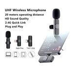 K8 – 2 in 1 Wireless Bluetooth Microphone for Live Show, Interview & Vlog Short Video