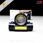 2 in 1 Headlight Torch Lamp – 3W LED+COB with Built-in Battery, Waterproof & USB Charge – Model: 108