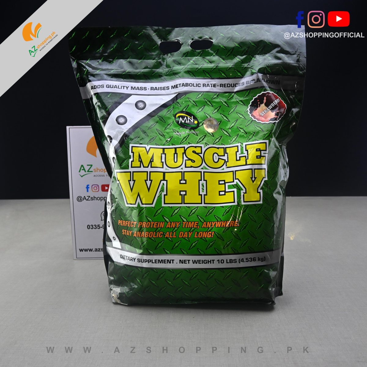 Muscle Nutrition – Muscle Whey – Net Weight. 10 Lbs (4.536 kg)