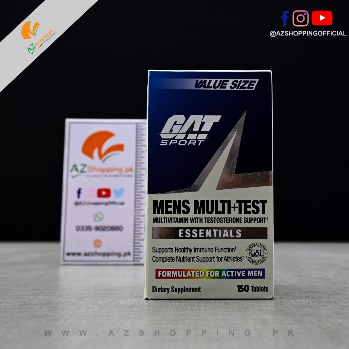 GAT Sport – Mens Multi + Test Multivitamin With Testosterone Support - Essentials – Supports Healthy Immune Function & Complete Nutrient Support For Athletes - 150 Tablets