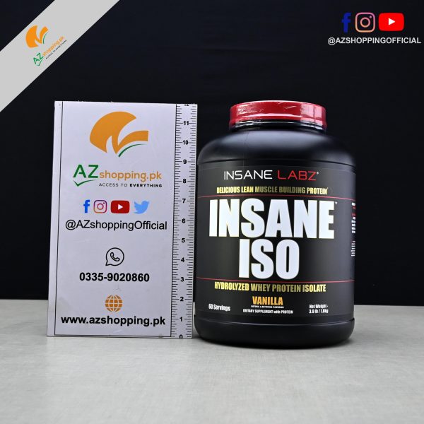Insane Labz – Insane ISO Hydrolyzed Whey Protein Isolate for Lean Muscle Building – 60 Servings – 3.9 Lbs (1.8kg)